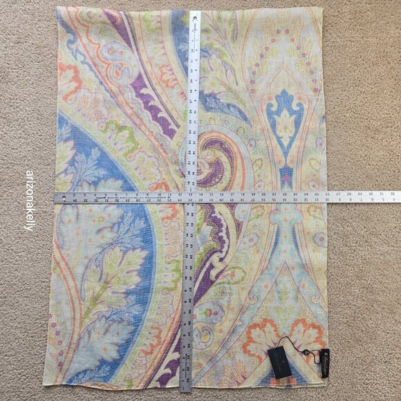 NWT Brooks Brothers Linen & Silk Oblong Scarf Lightweight Pastel - Picture 6 of 12